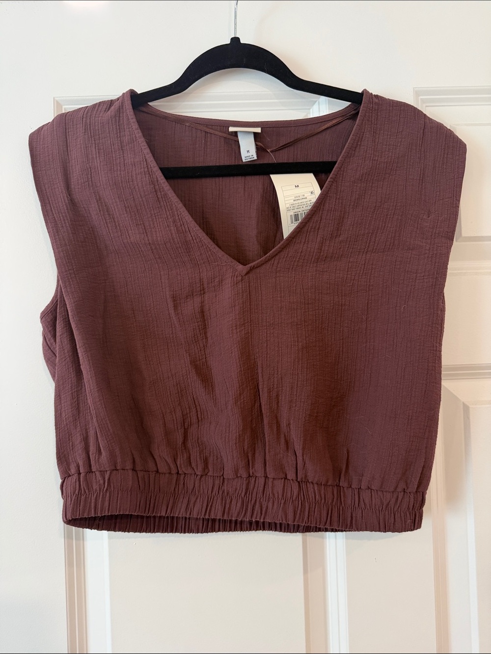 a new day Mauve V-Neck Crop Tank Top